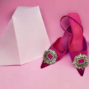 New Zara shimmery slingback heels